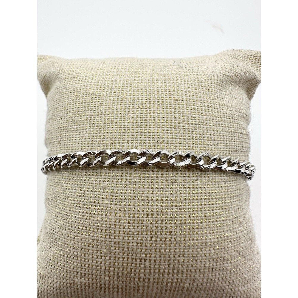 925 Sterling Silver Vintage Cuban Link Bracelet 7.25"